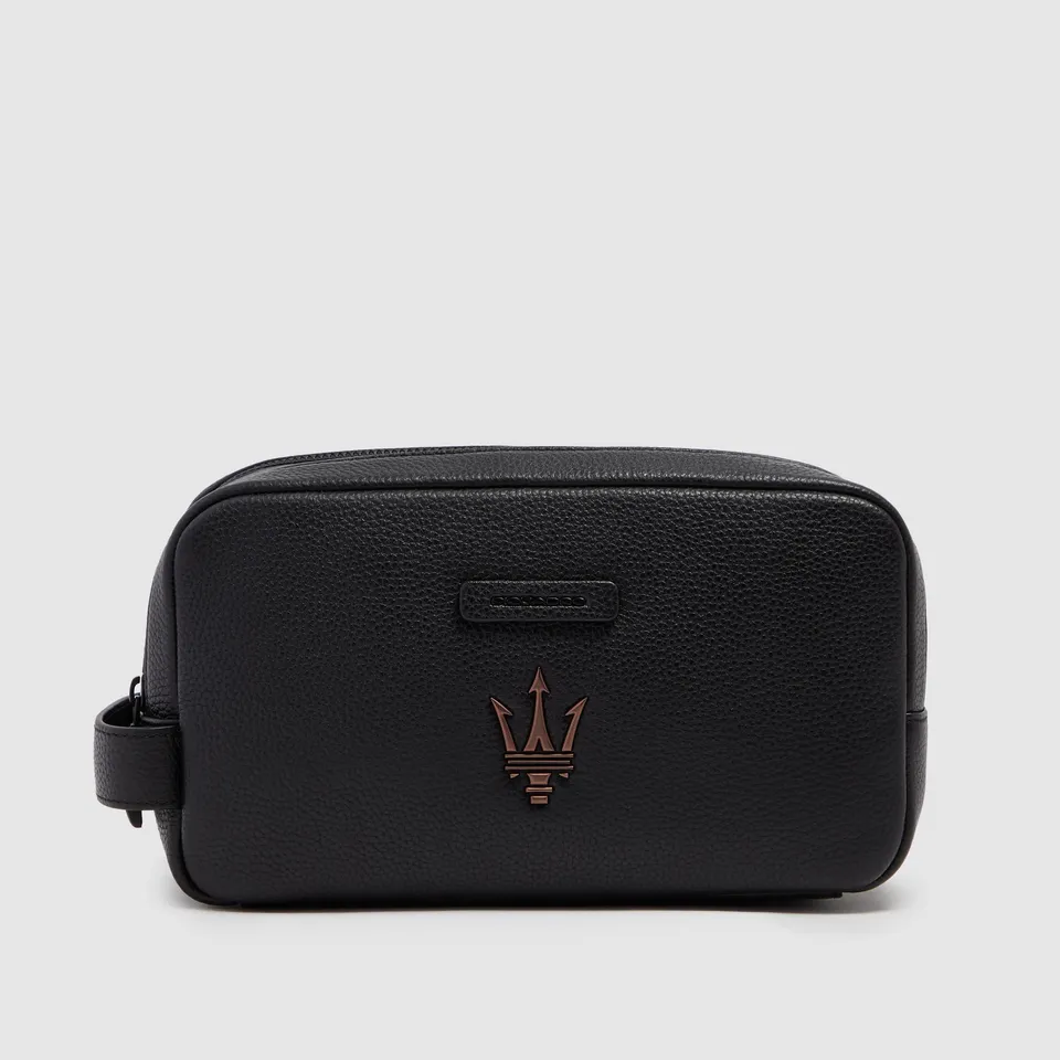 Piquadro x Maserati Beauty Case Leder Herren Schwarz