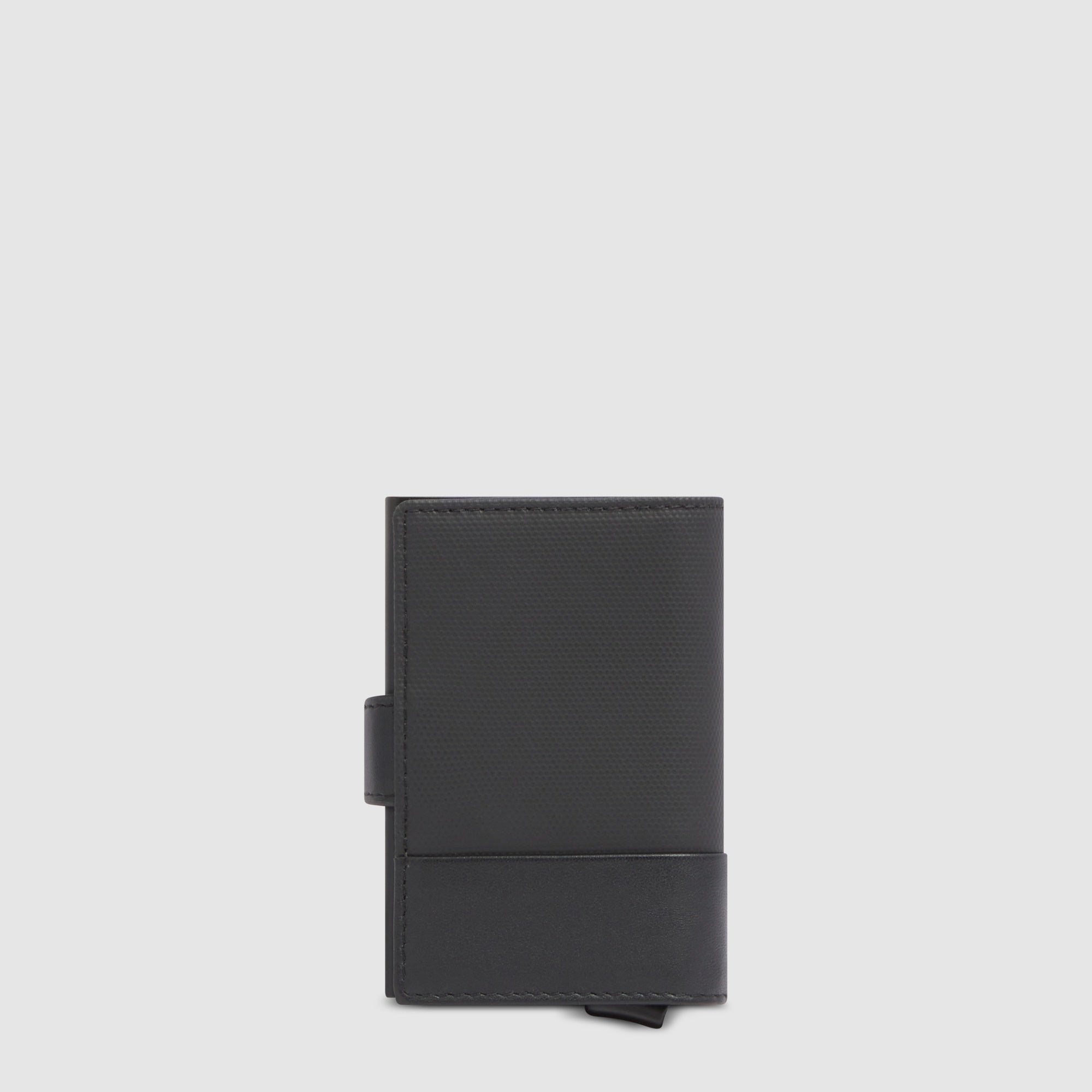 Piquadro Black Square Kartenetui automatisch Schwarz Leder