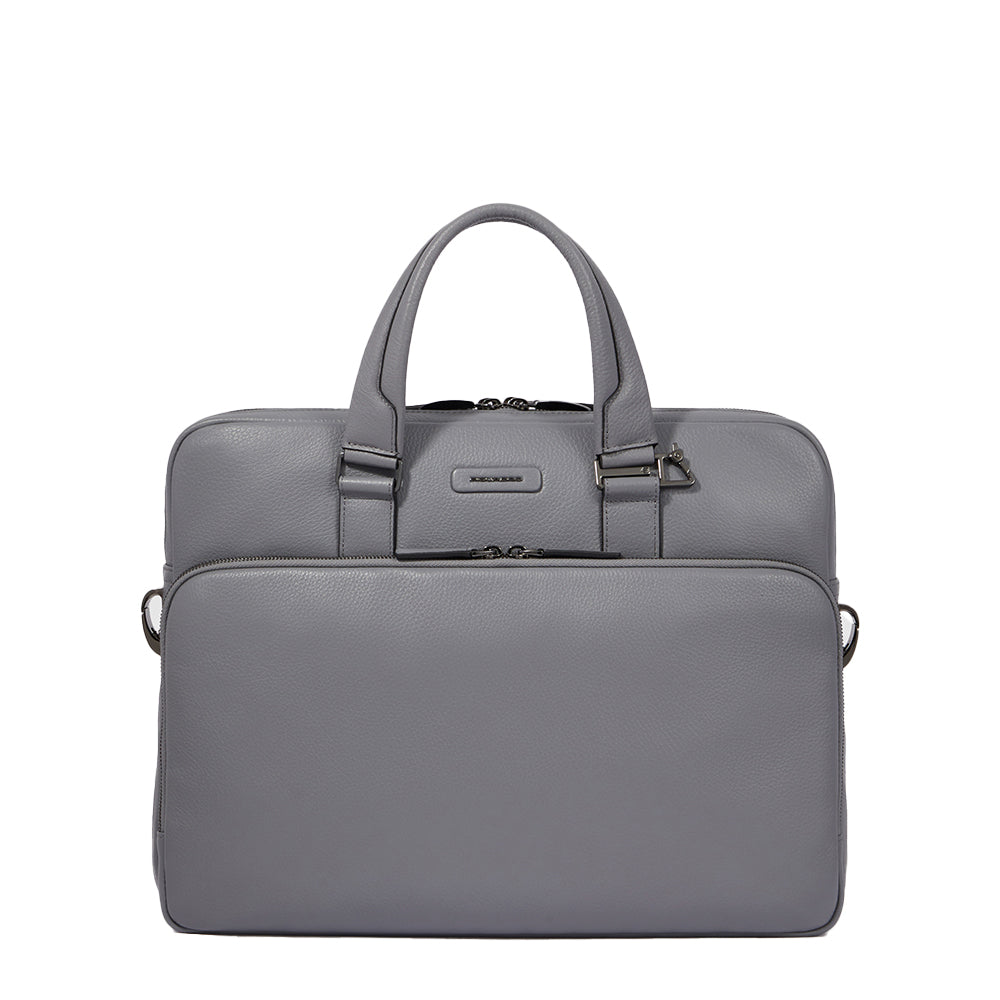 Piquadro Modus Laptoptasche 15,6 Zoll Leder schwarz 2 Fächer