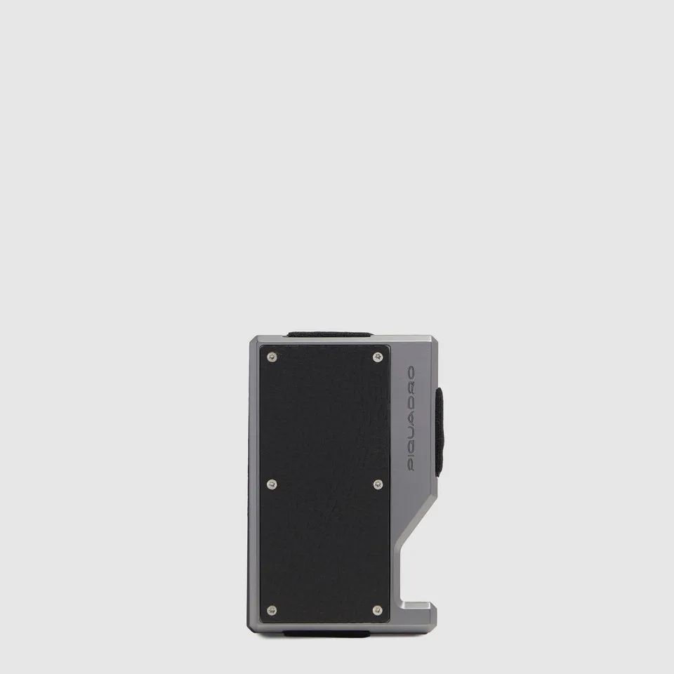 Piquadro BagMotic Kreditkartenetui schwarz Alu MagSafe