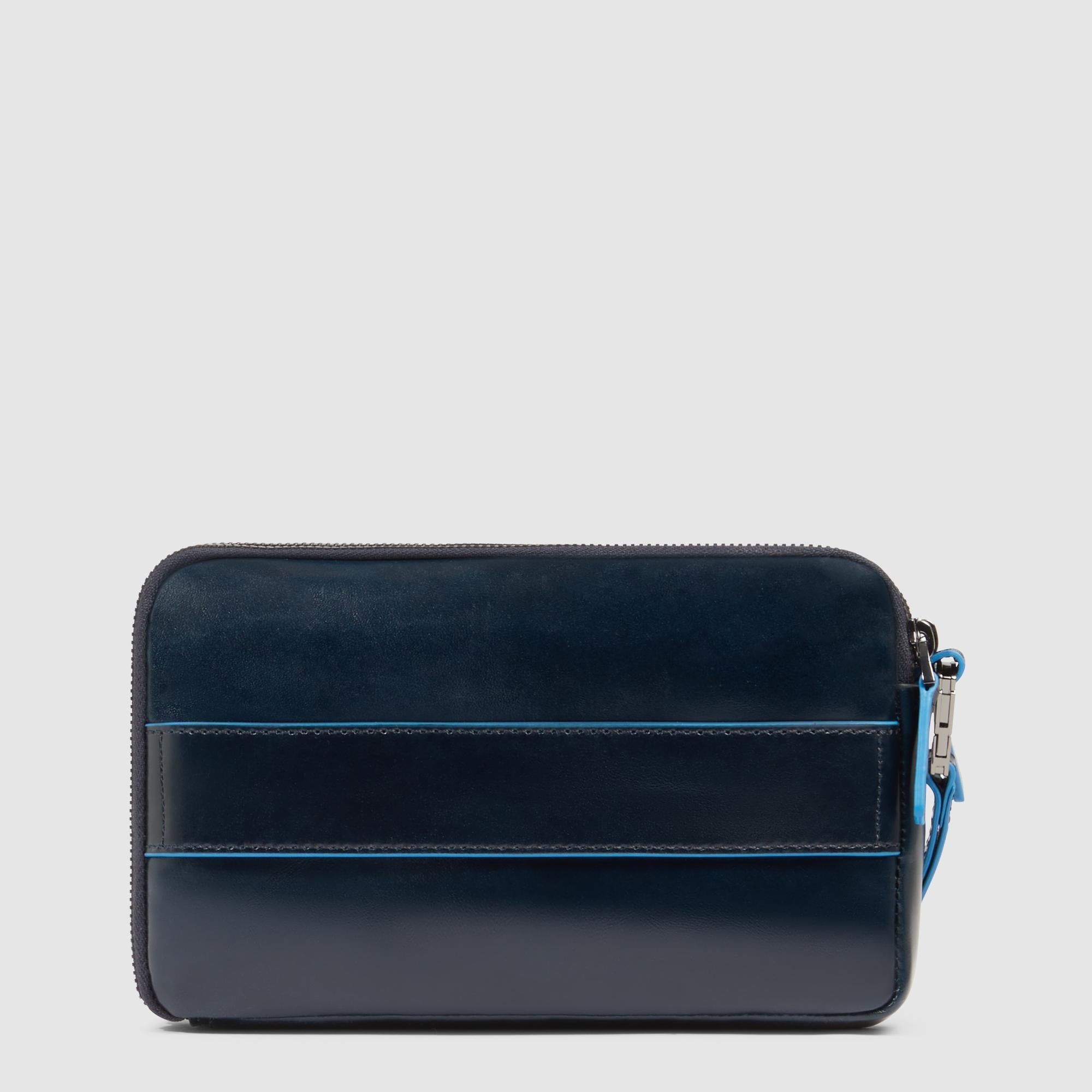Piquadro Modus Pochette Herren Leder Blau 3 Fächer RFID
