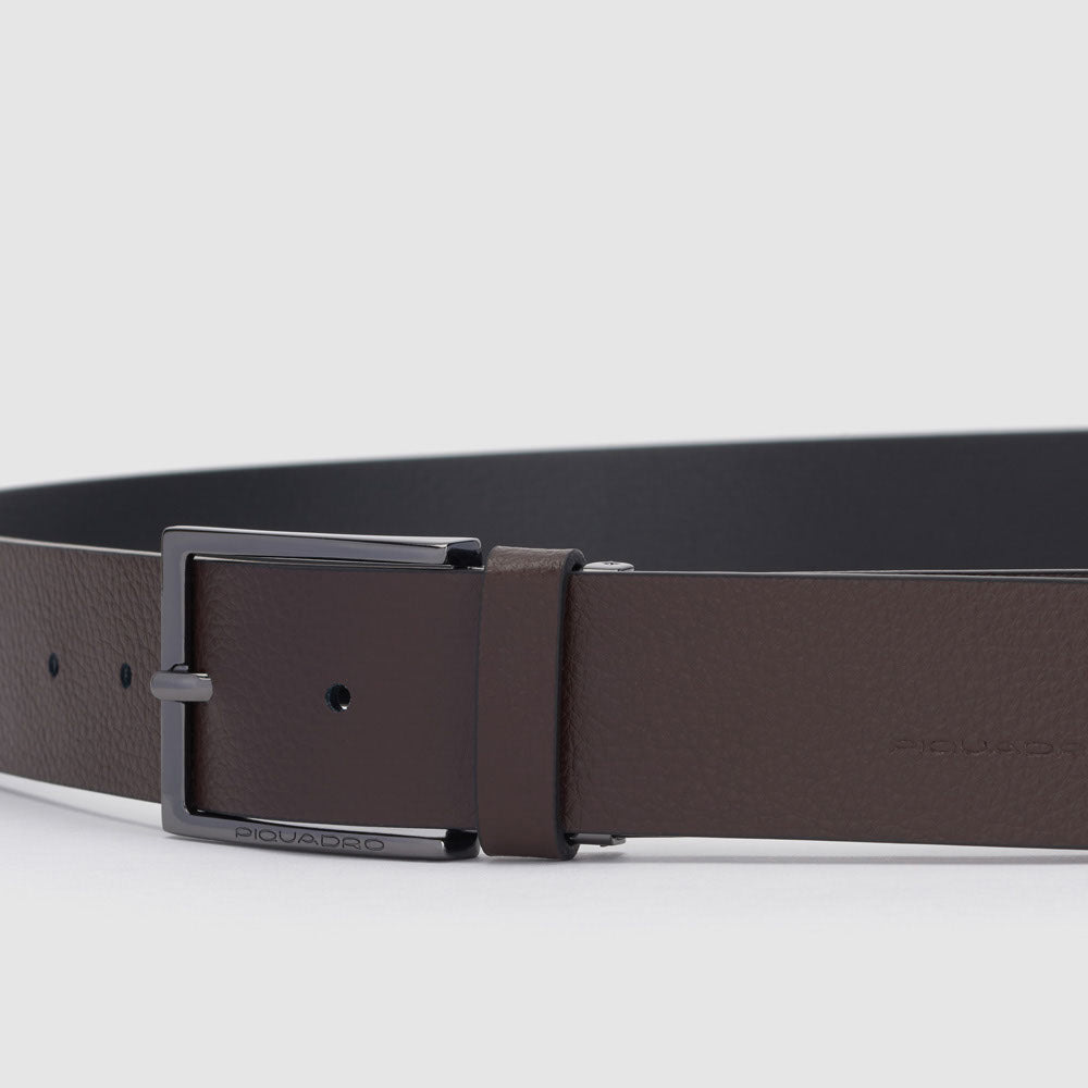 Piquadro Blue Square Wendegürtel Herren Leder schwarz-blau