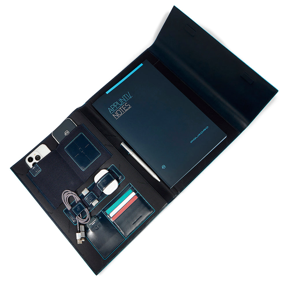 Piquadro Brief Portablocco A4 Leder Schreibmappe schwarz