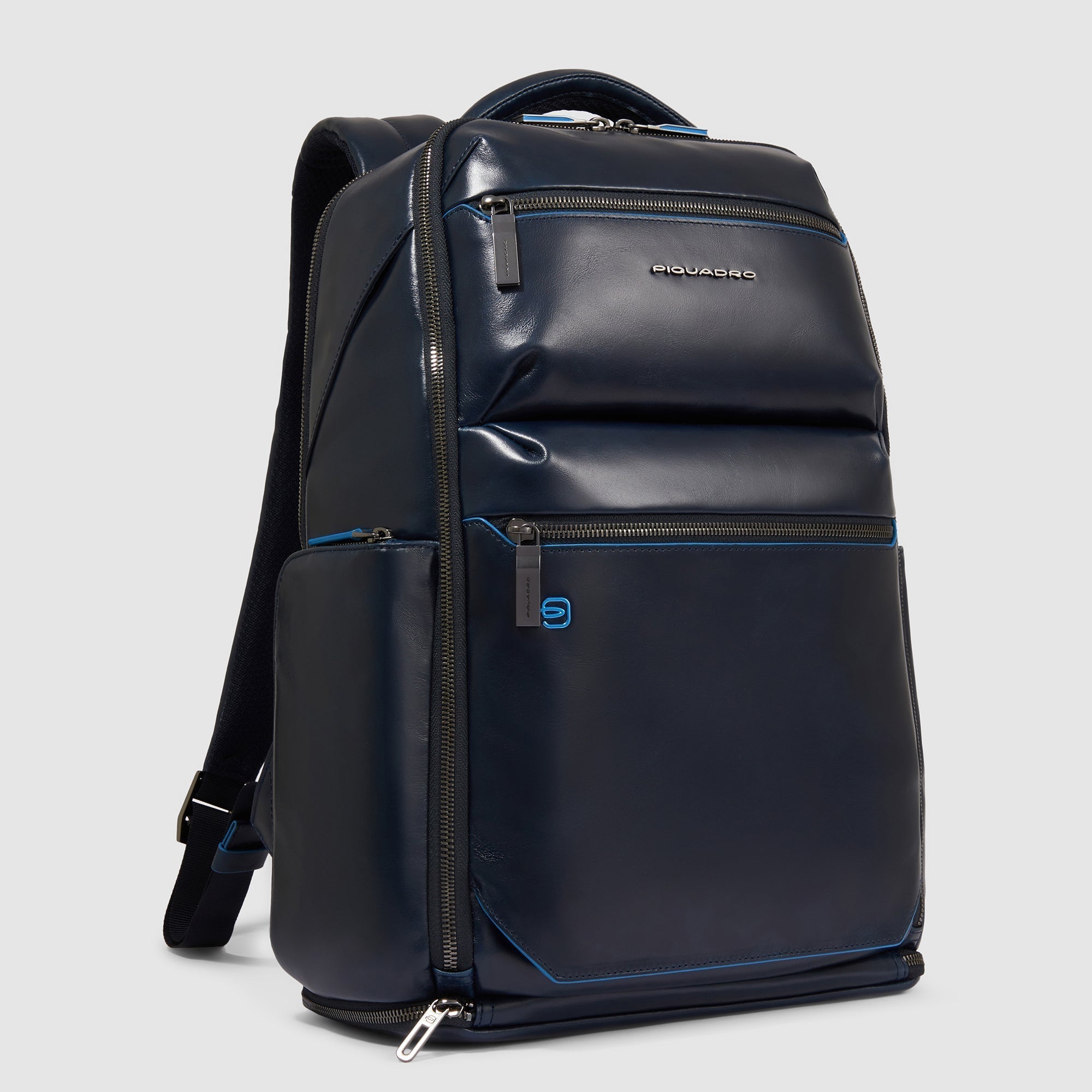 Piquadro Blue Square Rucksack 15,6 Zoll Leder Cognac