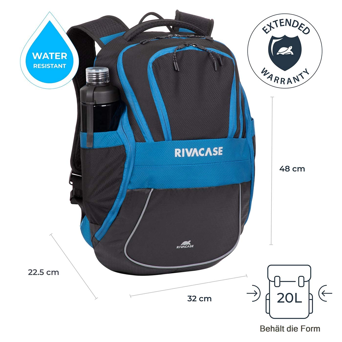 Rivacase Ipanema Rucksack 15,6 Zoll blau reflektierend