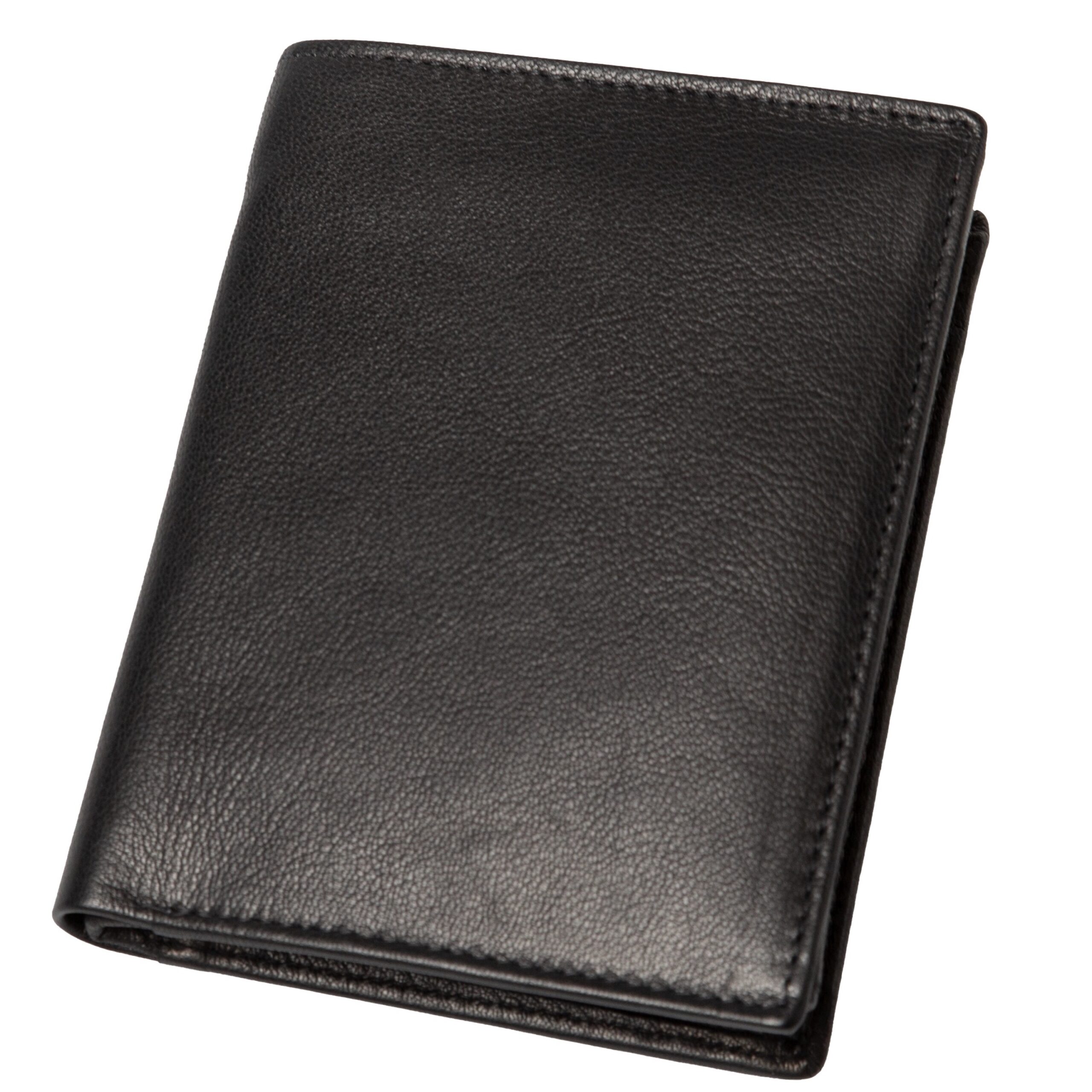 Lightpak Geldbörse Hochformat schwarz Leder 12x9,5 cm