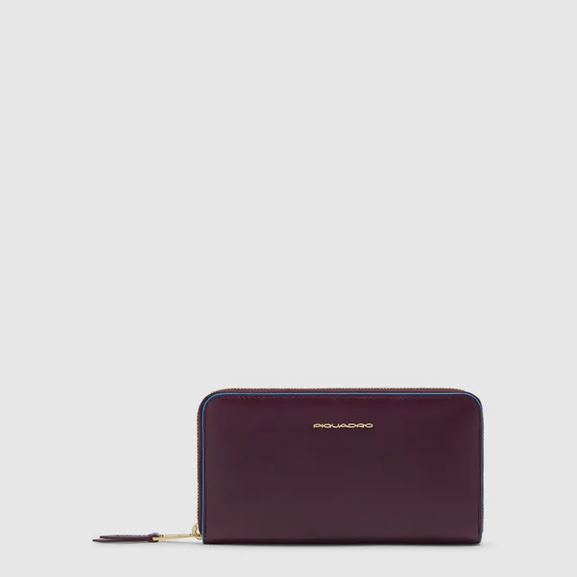 Piquadro Materia Damen-Geldbörse Leder Zip-around Schwarz