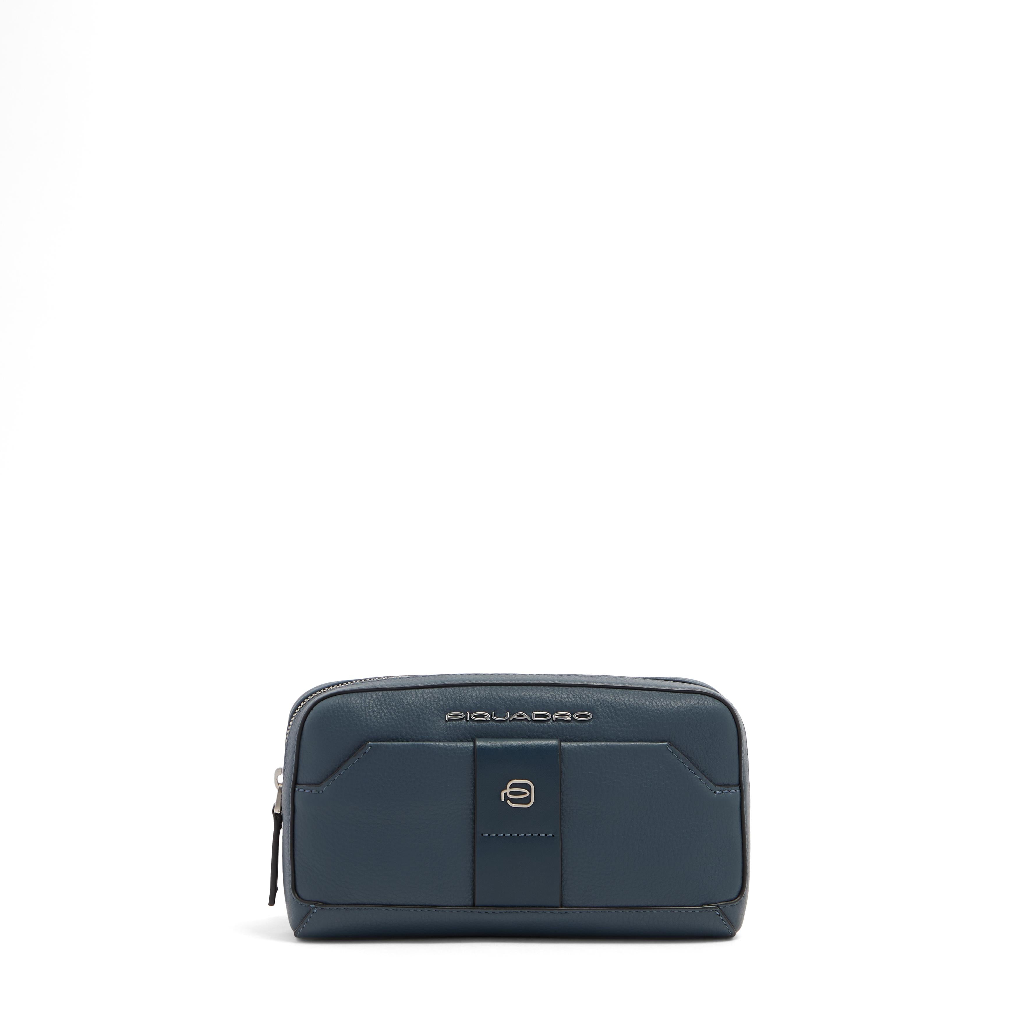 Piquadro Black Square Pochette Herren Leder schwarz Riemen