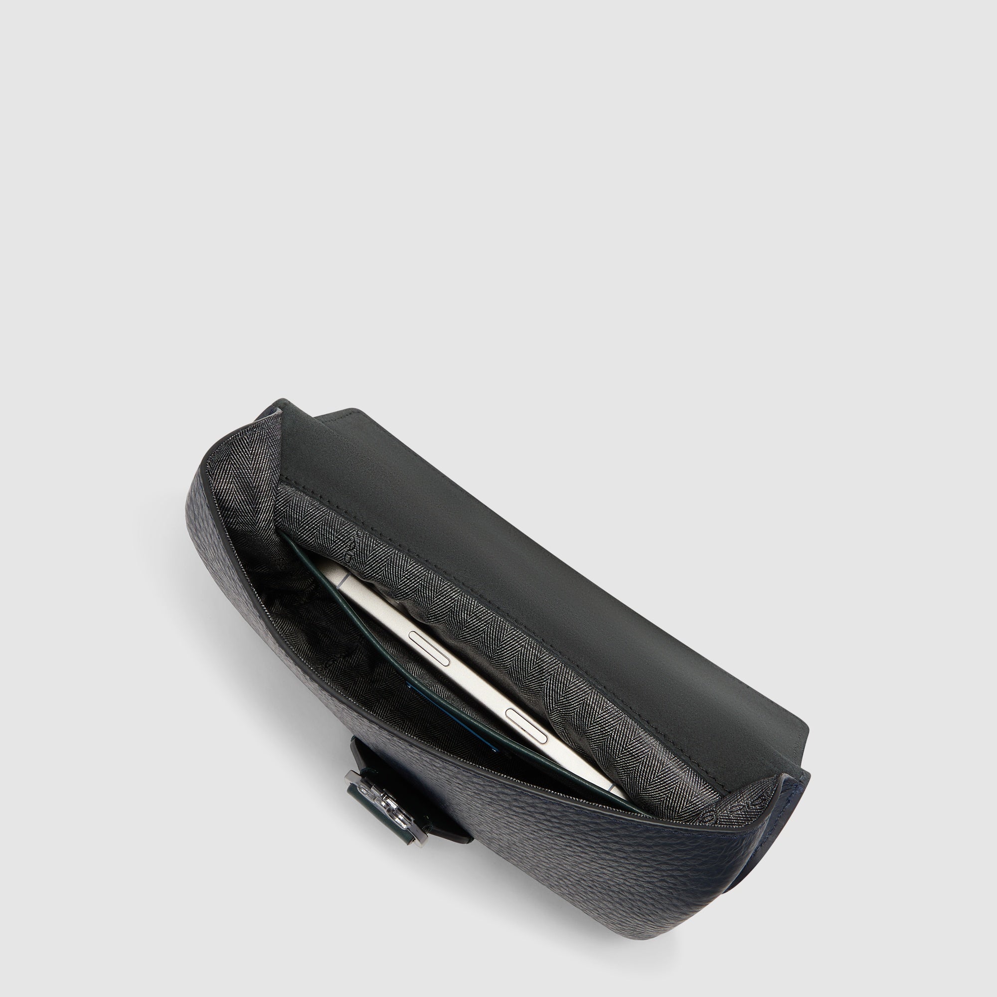 Piquadro Black Square Clutch Leder Schwarz Herren