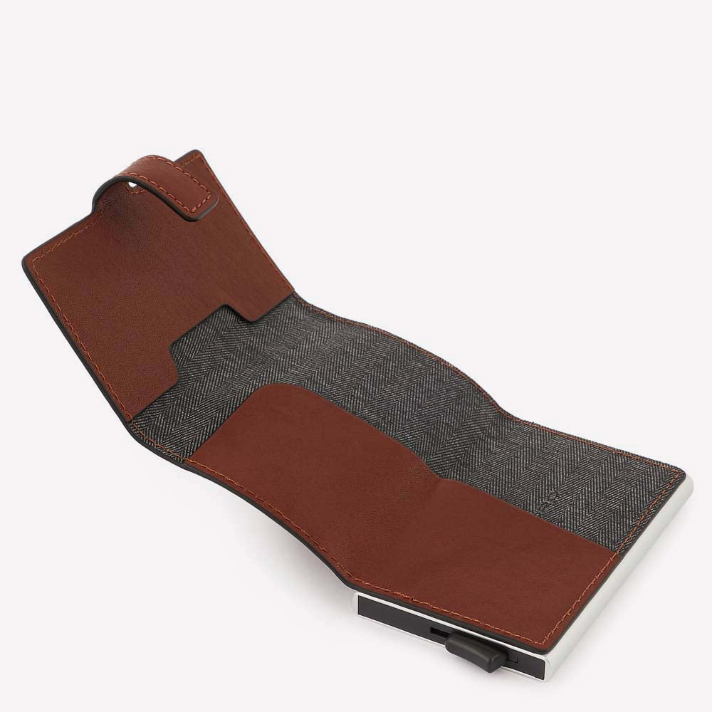 Piquadro Black Square Kartenetui Schwarz Automatik RFID