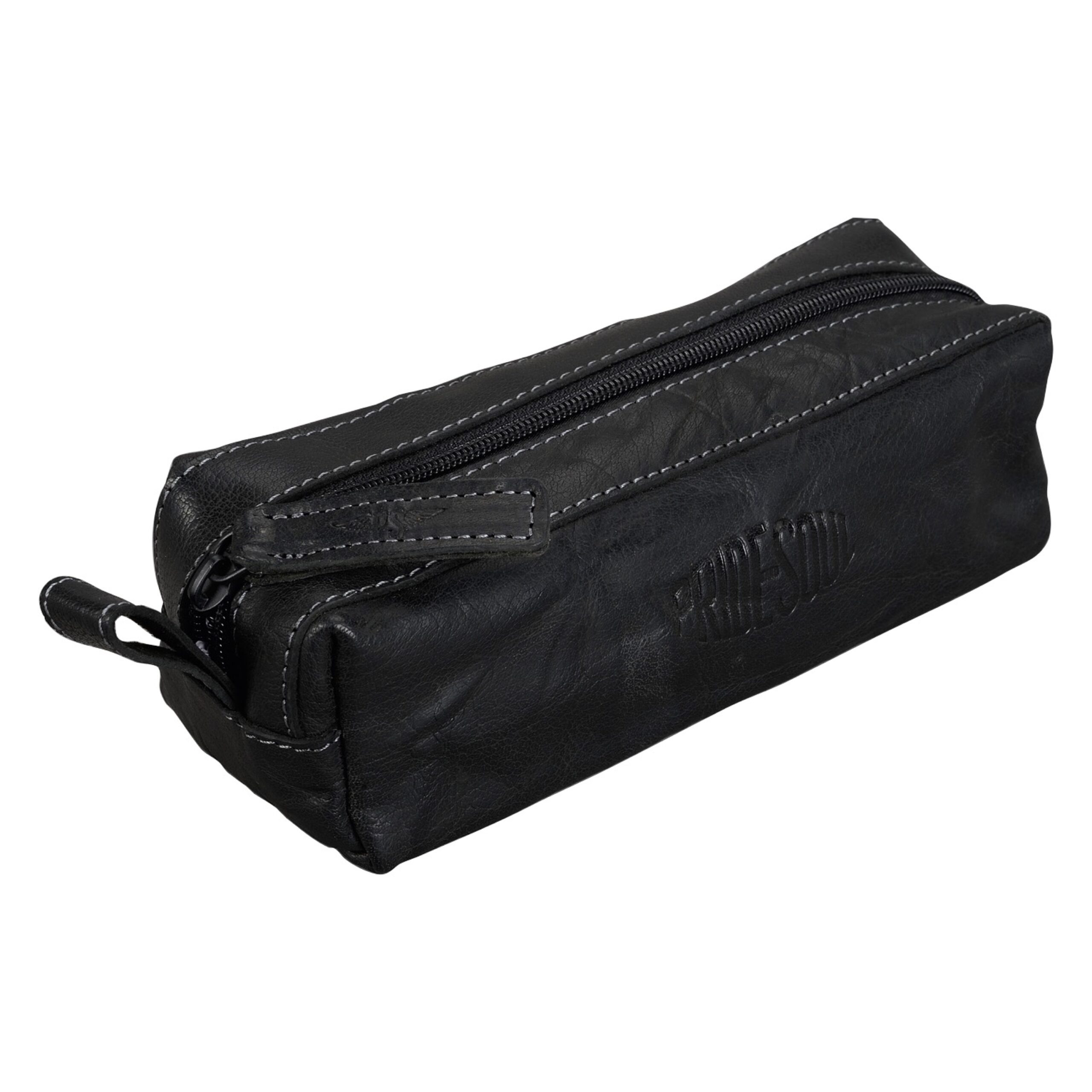 Lightpak Schlamperrolle Stifte-Etui Schwarz Leder
