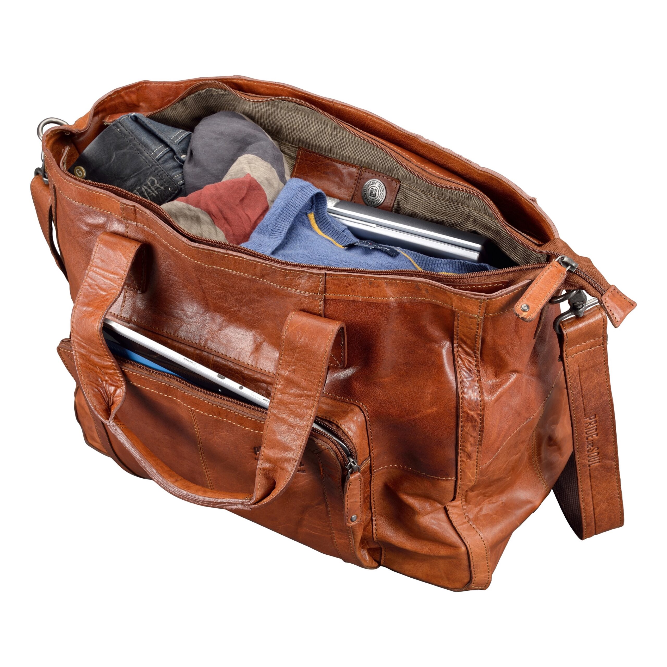 Lightpak Royal T Weekender Reisetasche Cognac Leder
