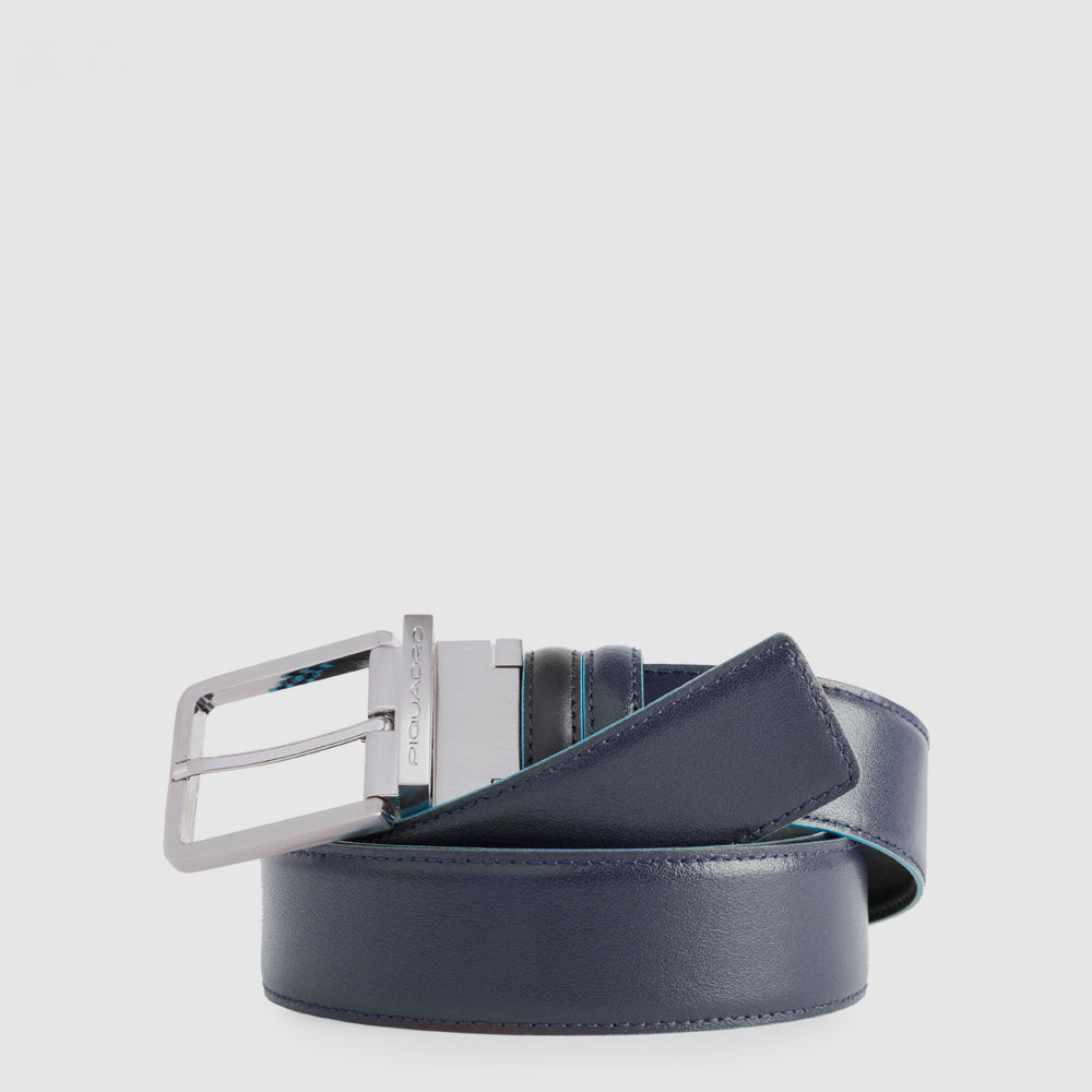 Piquadro Blue Square Gürtel Herren Leder reversibel schwarz