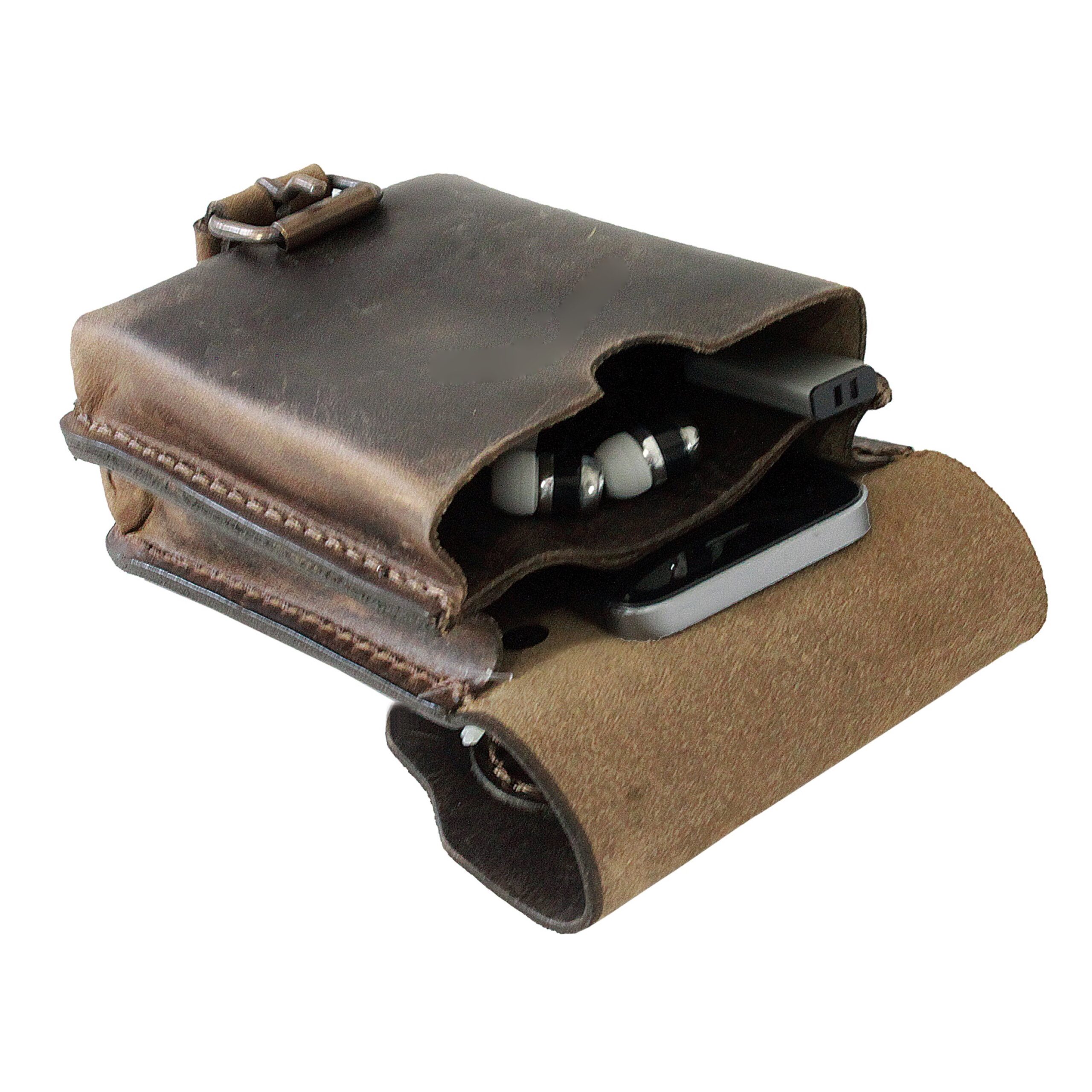 Mika Gürteltasche M Hochformat Sattelleder Dunkelbraun Matt