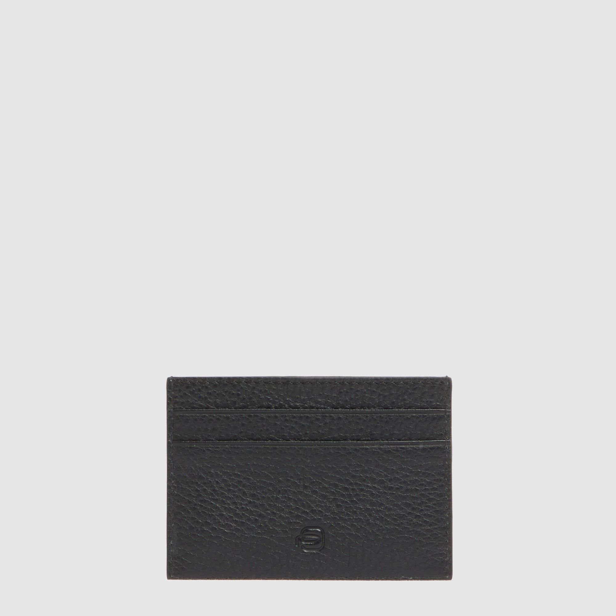 Piquadro Black Square Kartenetui Leder Schwarz dünn