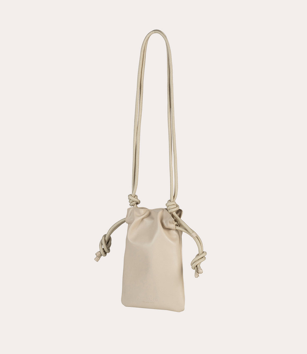 Tucano Nina Mini Tasche Schwarz Handytasche Kordelzug